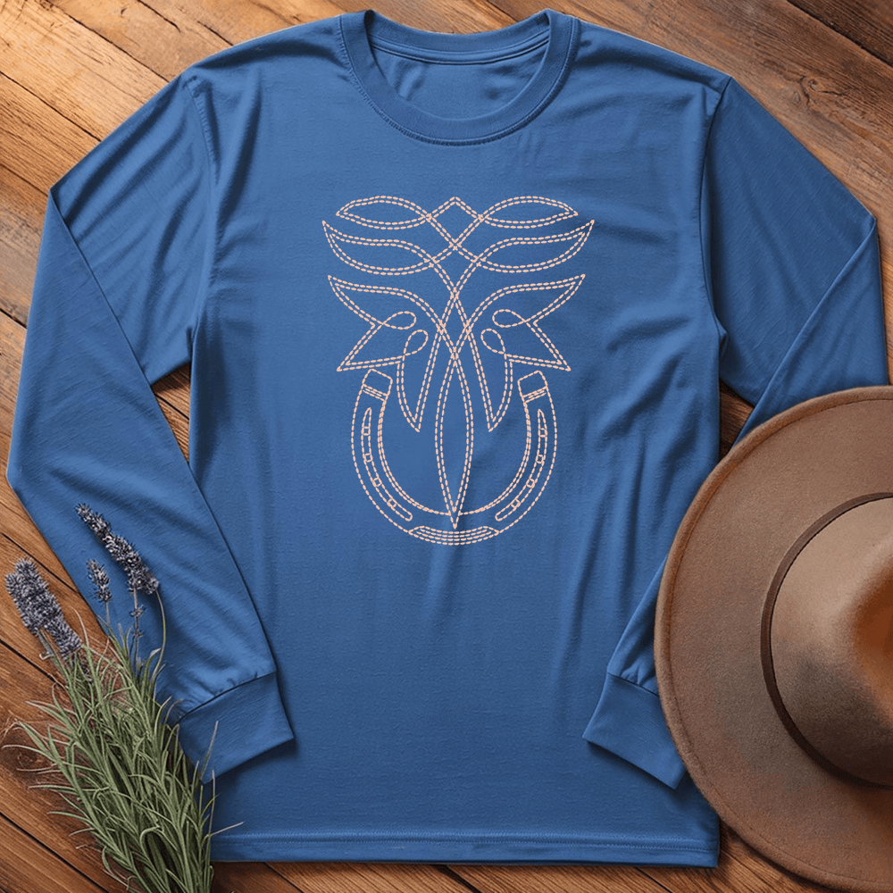 Stitching Horseshoe - Long Sleeve - Royal