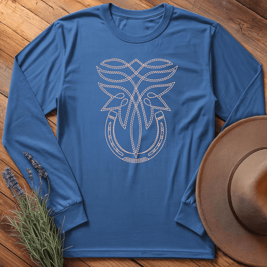 Stitching Horseshoe - Long Sleeve - Royal