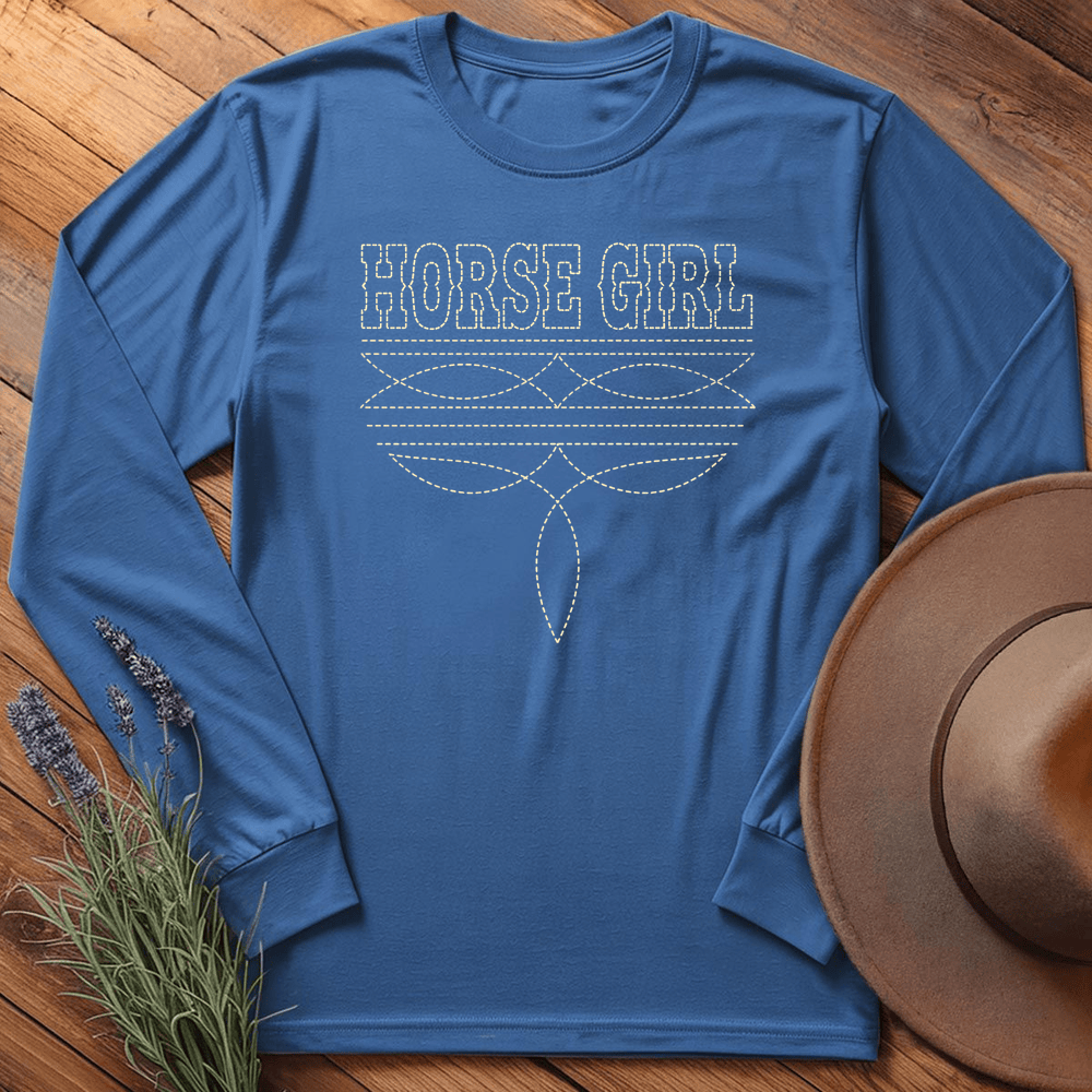 Stitching Horse Girl - Long Sleeve - Royal