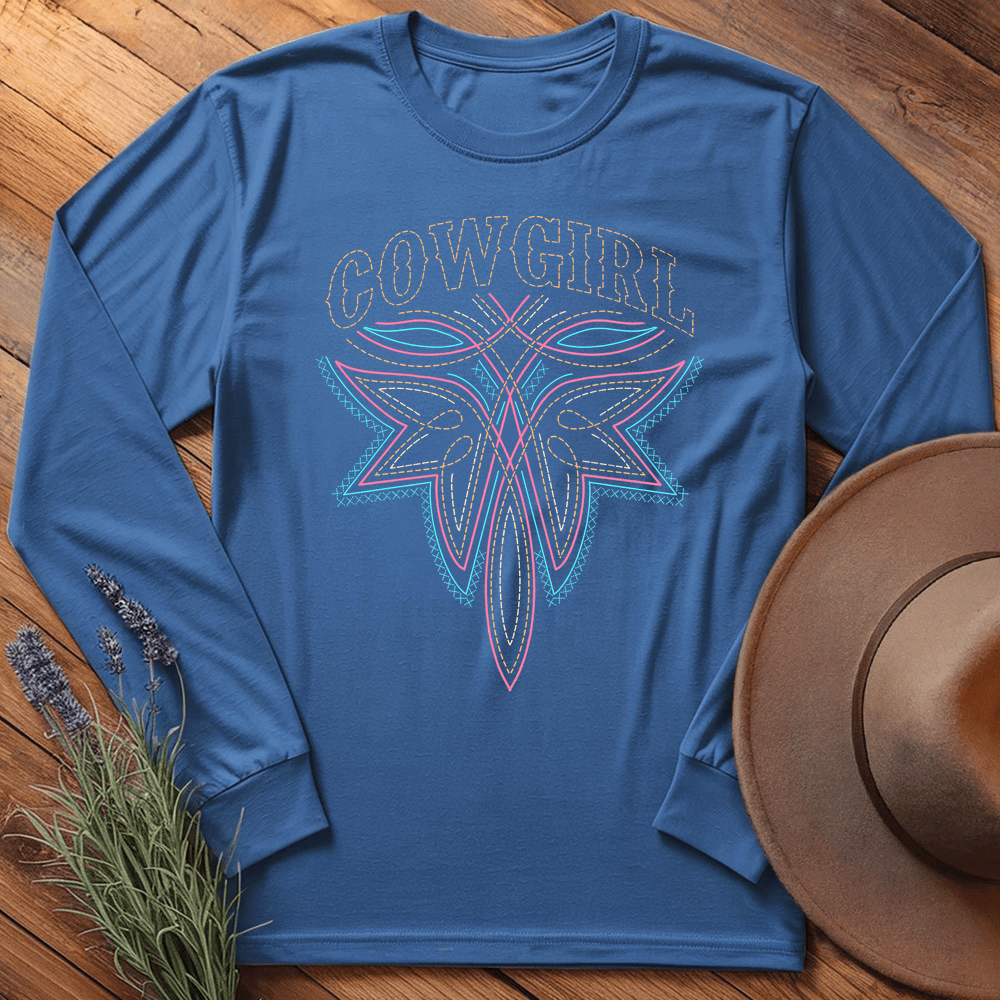 Stitching Cowgirl - Long Sleeve - Royal
