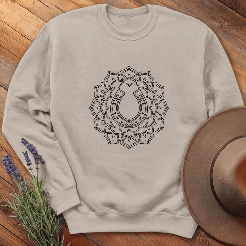 Mandala Horseshoe - Sweatshirt - Sand