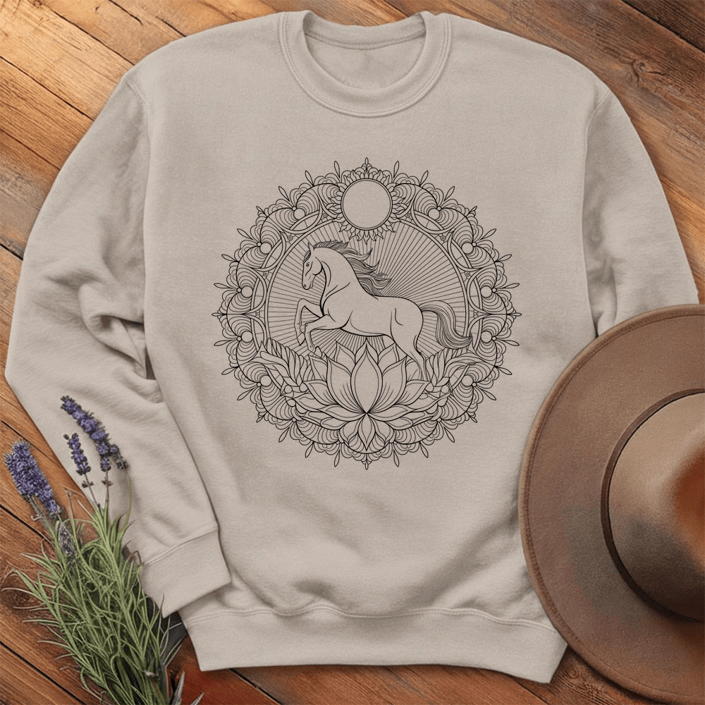 Mandala Horse - Swearshirt - Sand