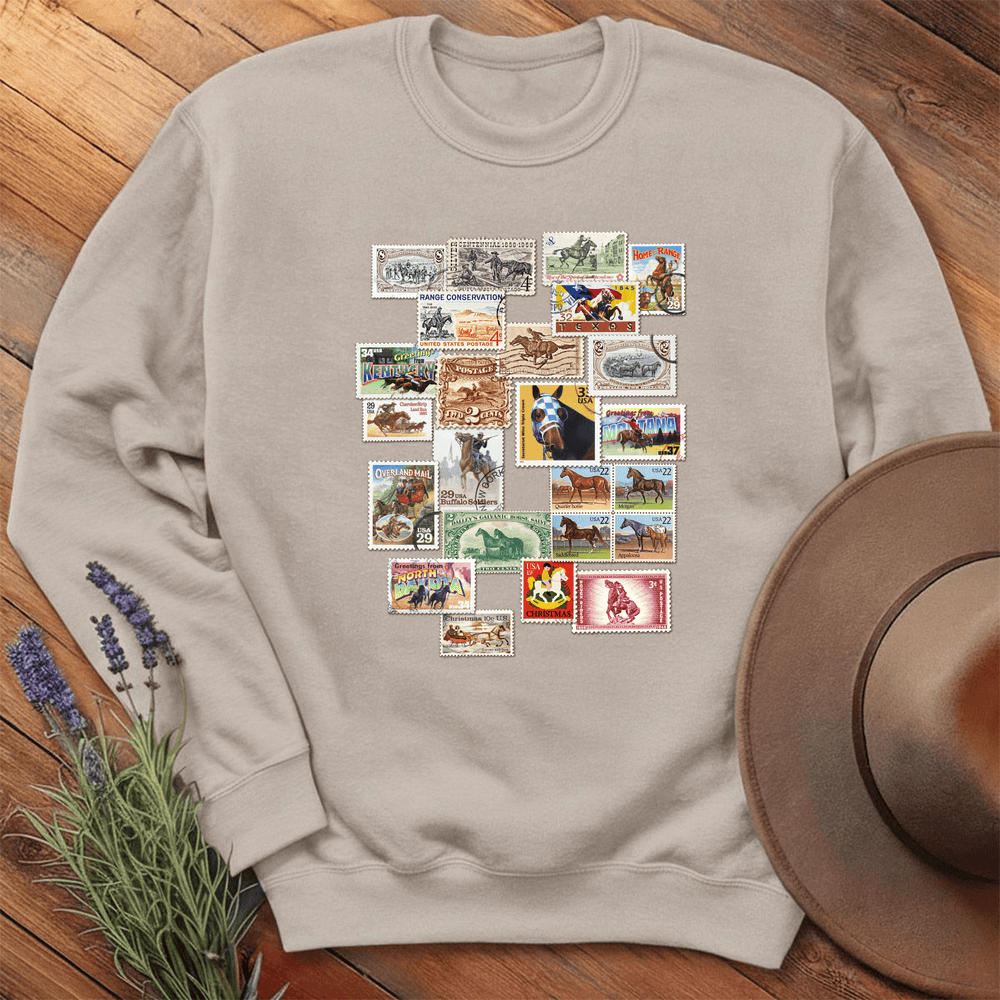 Horses Stamps USA - Sweatshirt - Sand
