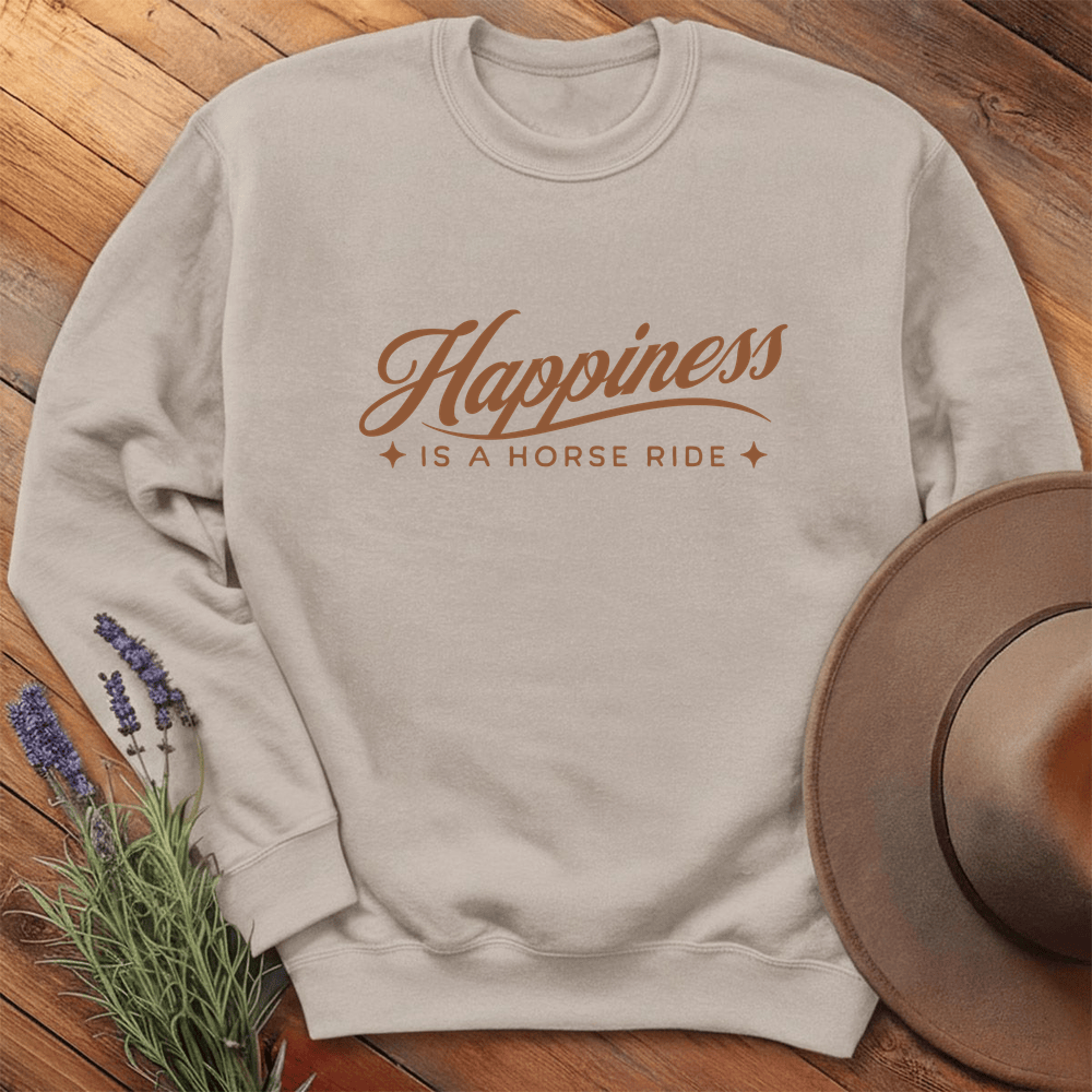 Happiness is a Horse Ride - Sweatshirt - Sand