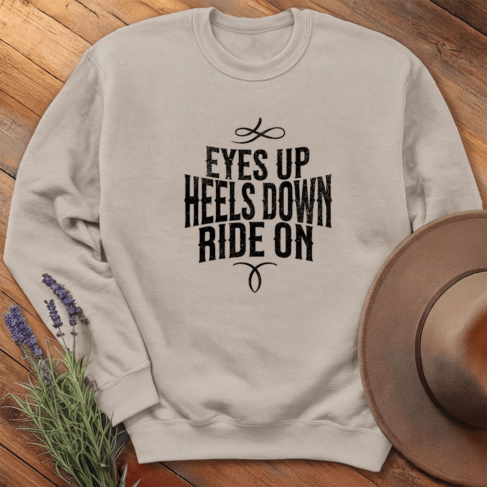 Eyes Up - Heels Down - Sweatshirt - Sand