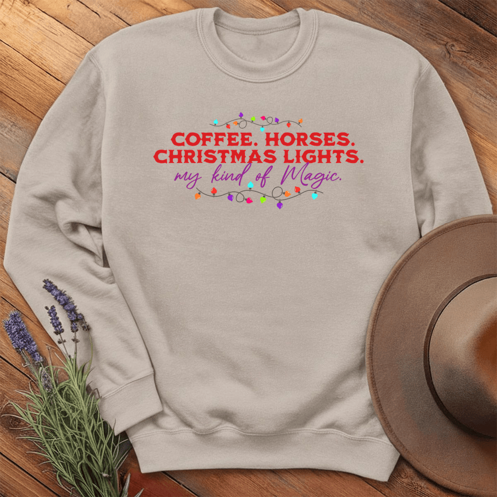 Horses & Christmas Lights - Sweatshirt - Sand