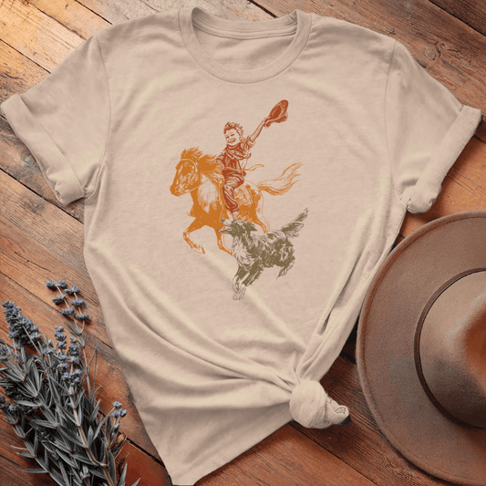 Vintage Horse, Dog &  Boy - Sand