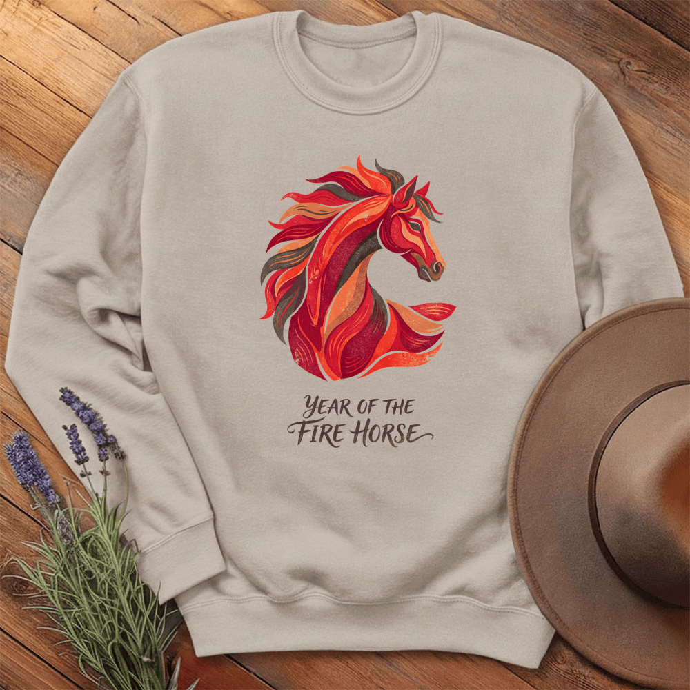Year Of The Fire Horse 6 - Sweatshirt - Sand