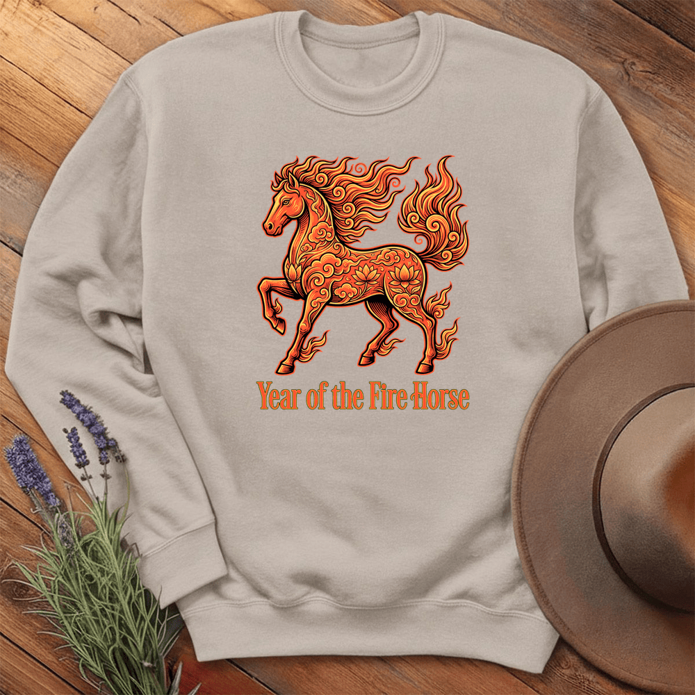 Year Of The Fire Horse 10 - Sweatshirt - Sand