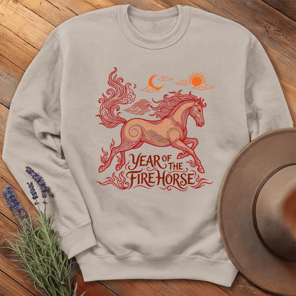 Year Of The Fire Horse 12 - Sweatshirt - Sand