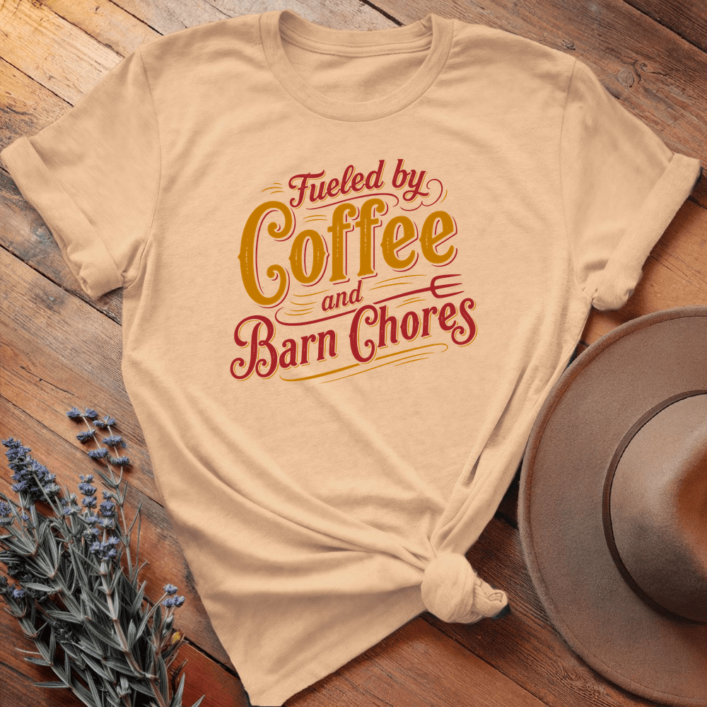 Fueled by Coffee and Barn Chores - Premium Lightweight Tee - Soft Cream