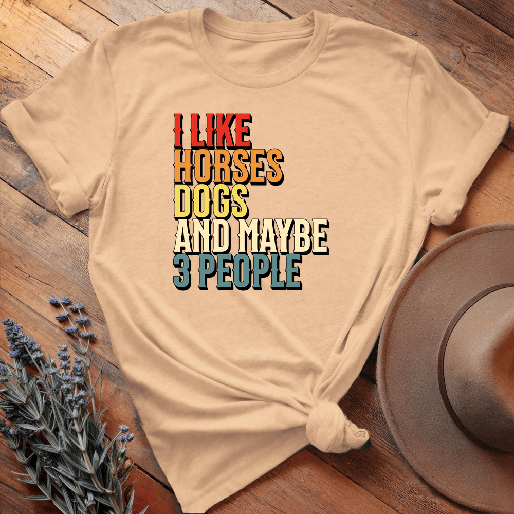I like Horses and... - Premium Lightweight Tee - Soft Cream