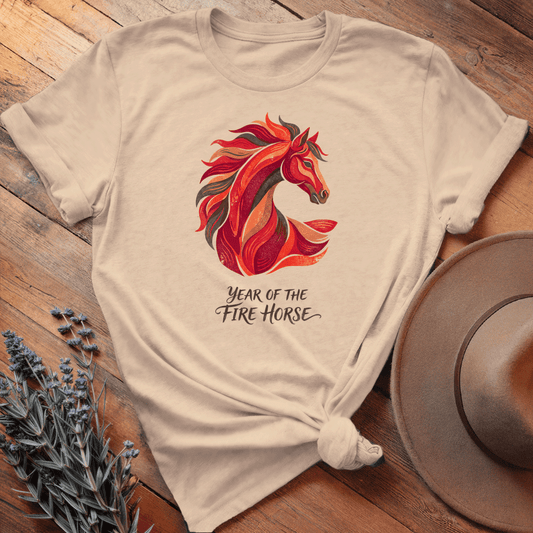 Year Of The Fire Horse 6 - Premium Lightweight Tee - Soft Cream