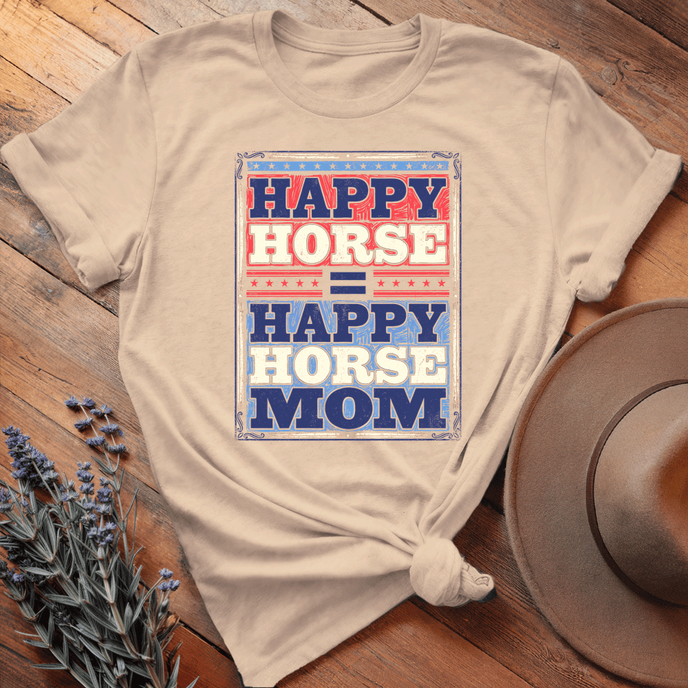Happy Horse Mom - Premium Lightweight Tee - Soft Cream