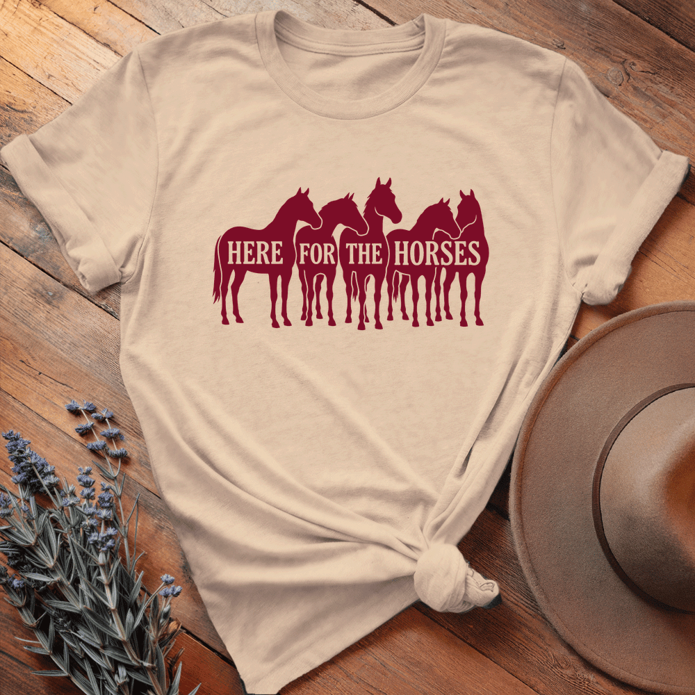 Here for the Horses - Premium Lightweight Tee - Soft Cream