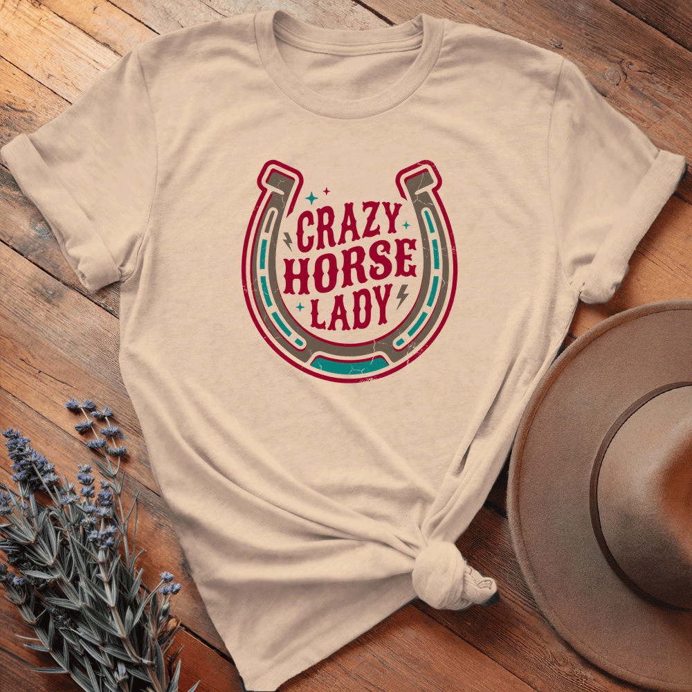Crazy Horse Lady - Premium Lightweight Tee - Soft Cream