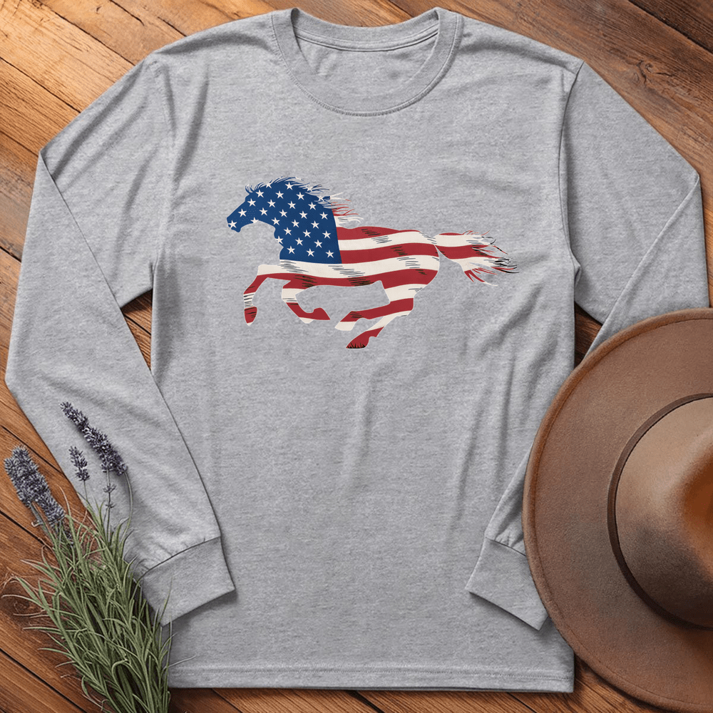 Horse USA - Long Sleeves - Sport Grey