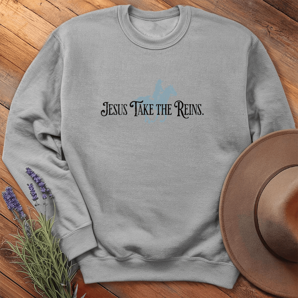 Jesus Take the Reins - Sweatshirt - Sport Grey