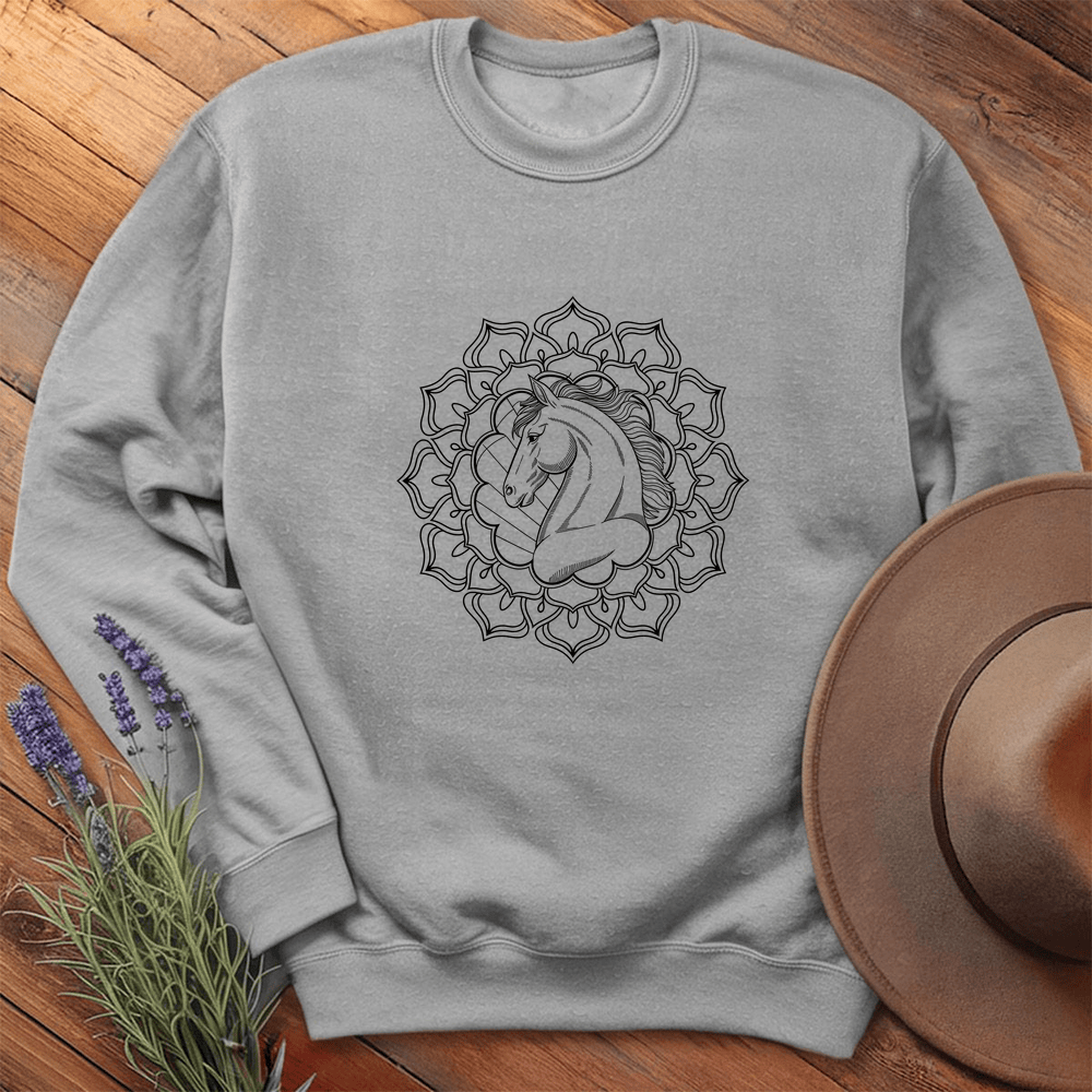 Mandala Horse Head - Sweatshirt - Sport Grey