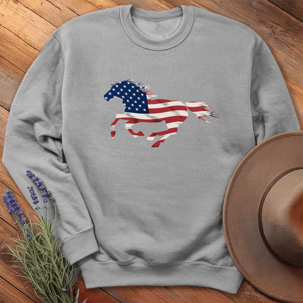 Horse USA - Sweatshirt - Sport Grey