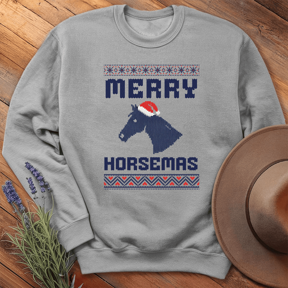 Xmas Horse Knit - Sweatshirt - Sport Grey