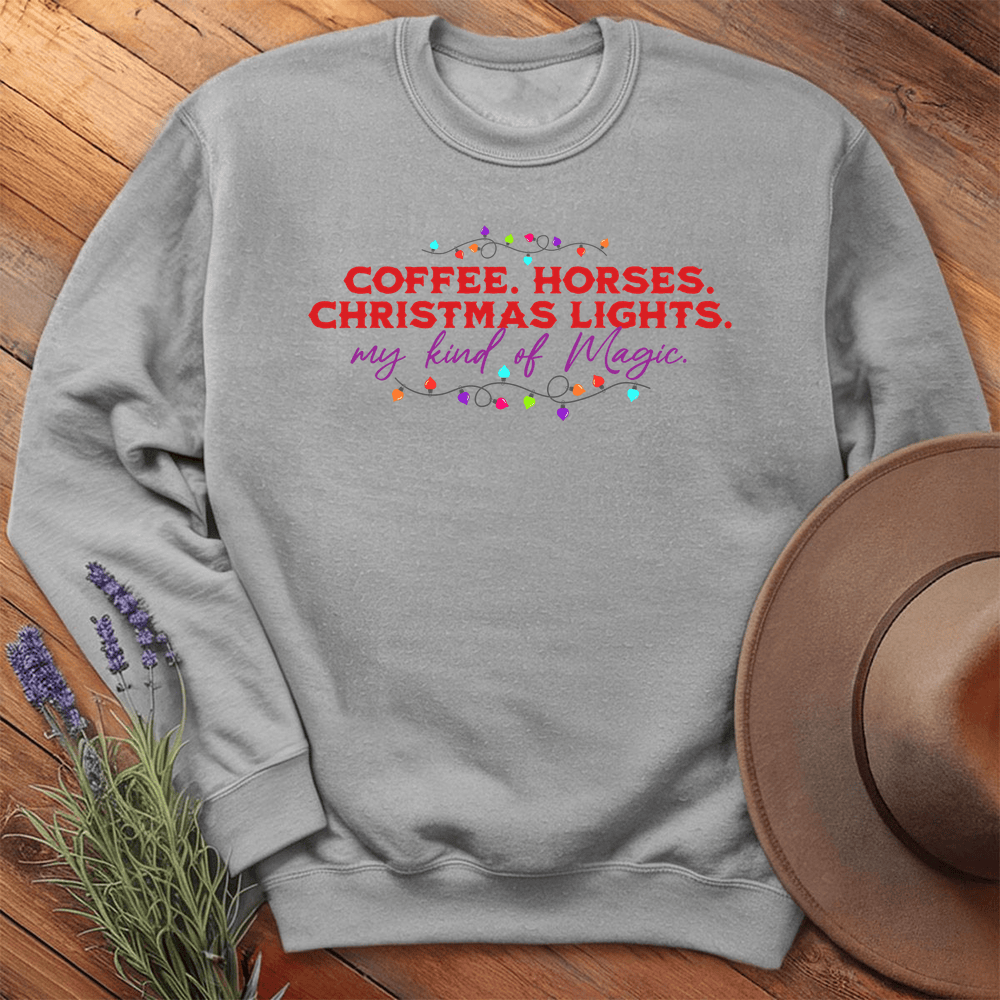 Horses & Christmas Lights - Sweatshirt - Sport Grey