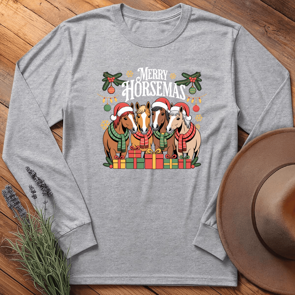 Merry Horsemas - Long Sleeve - Sport Grey