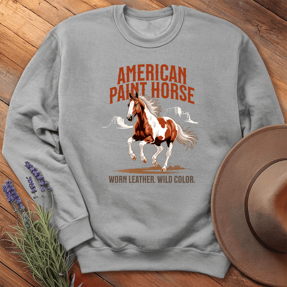 Breed Spirit, American Paint Horse - Sweatshirt - Sport Grey