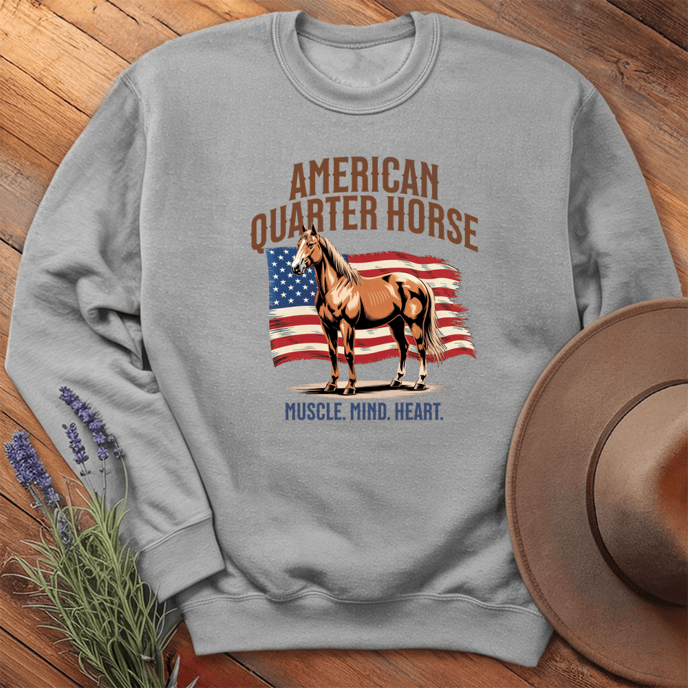 Breed Spirit, American Quarter Horse - Sweatshirt - Sport Grey