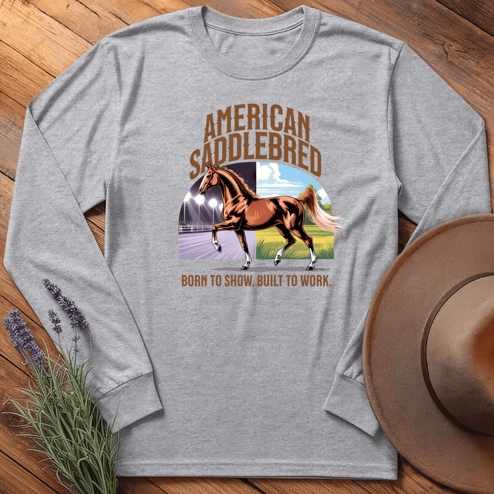 Breed Spirit, American Saddlebred - Long Sleeve - Sport Grey