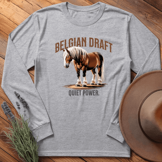 Breed Spirit, Belgian Draft - Long Sleeve - Sport Grey