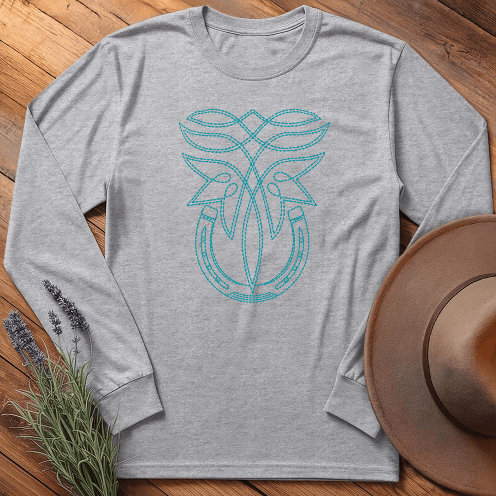 Stitching Horseshoe - Long Sleeve - Sport Grey