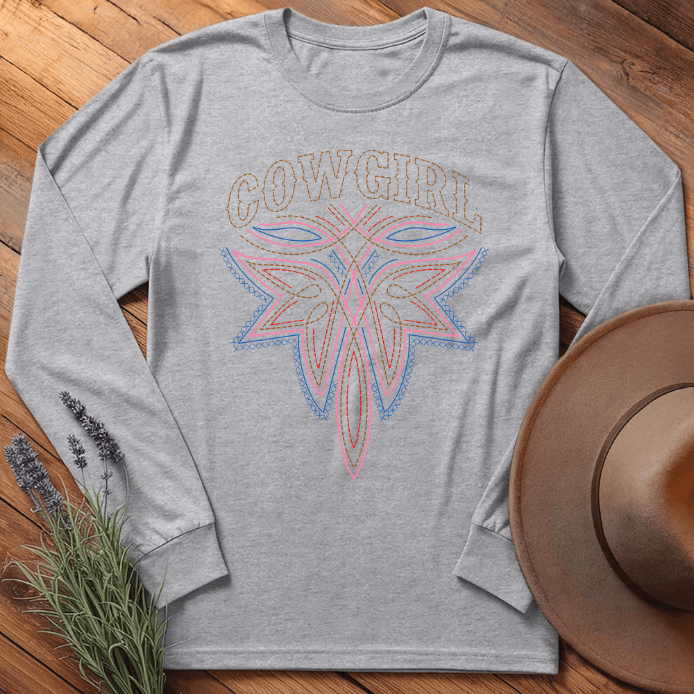 Stitching Cowgirl - Long Sleeve - Sport Grey