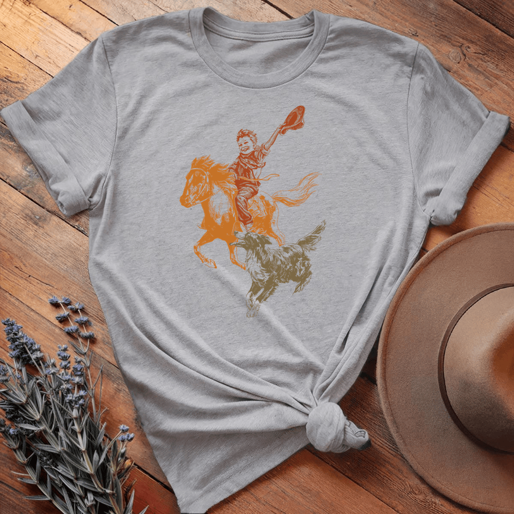 Vintage Horse, Dog &  Boy - Sport Grey