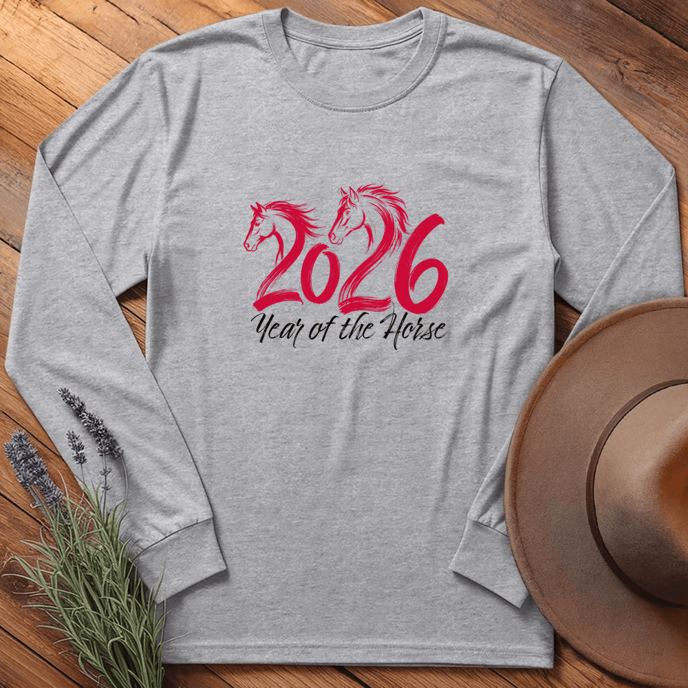Year Of The Horse 2 - Long Sleeve - Sport Grey