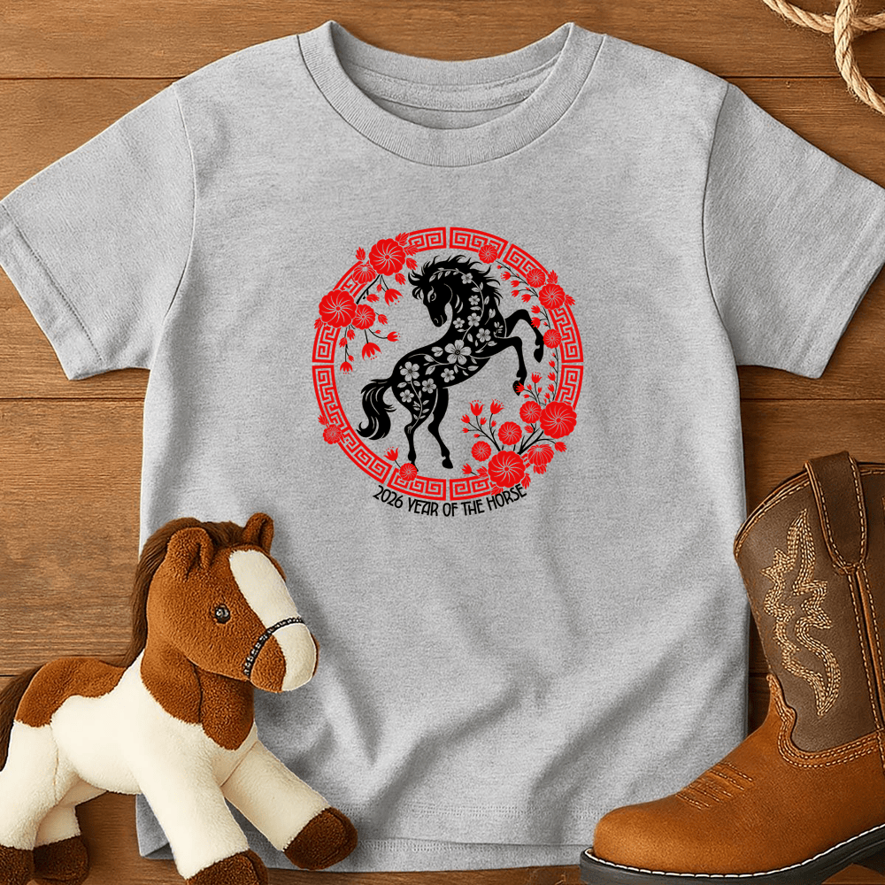 Year Of The Horse 9 - Youth Shirt - Sport Grey