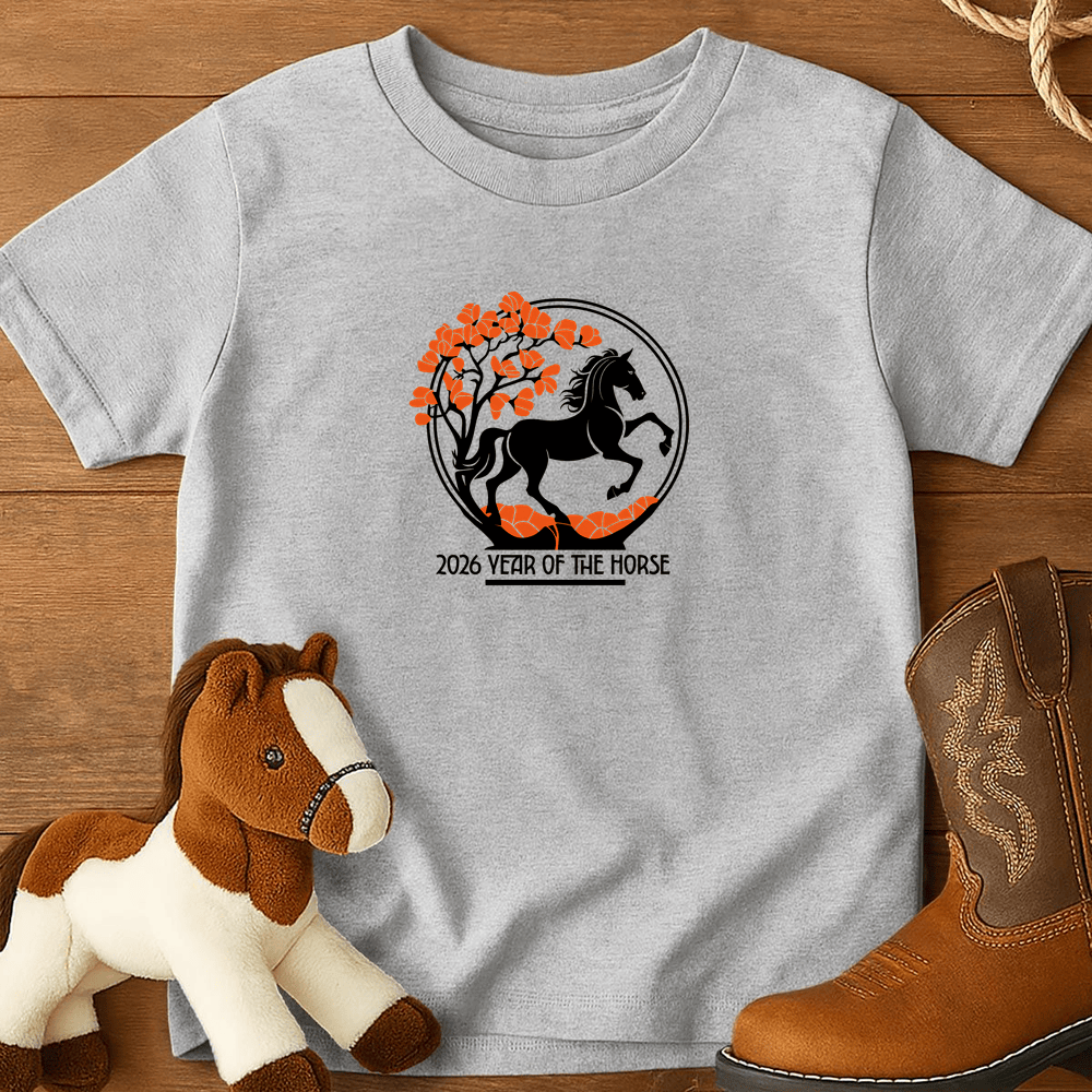 Year Of The Horse 8 - Youth Shirt - Sport Grey