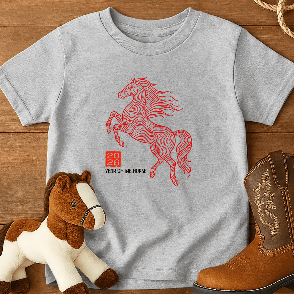 Year Of The Horse 7 - Youth Shirt - Sport Grey