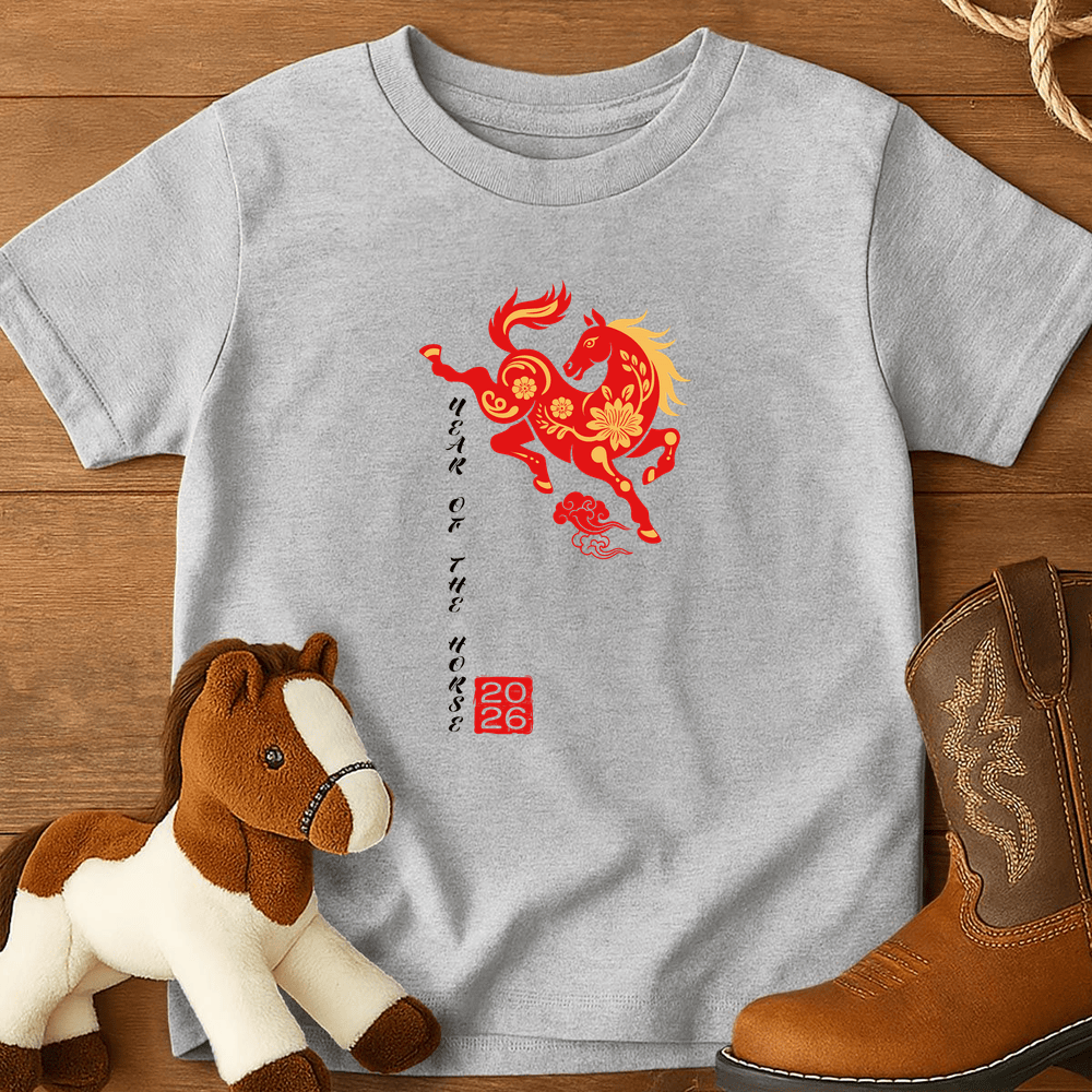 Year Of The Horse 6 - Youth Shirt - Sport Grey