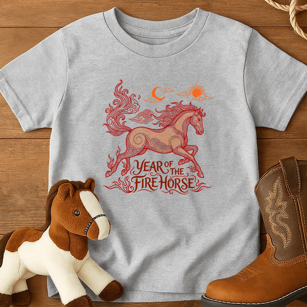 Year Of The Fire Horse 12 - Youth Shirt - Sport Grey