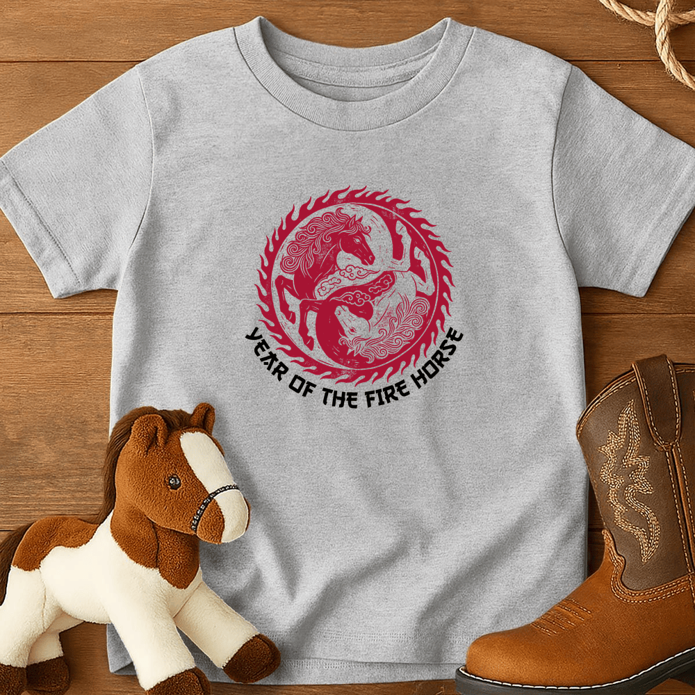 Year Of The Fire Horse 7 - Youth Shirt - Sport Grey