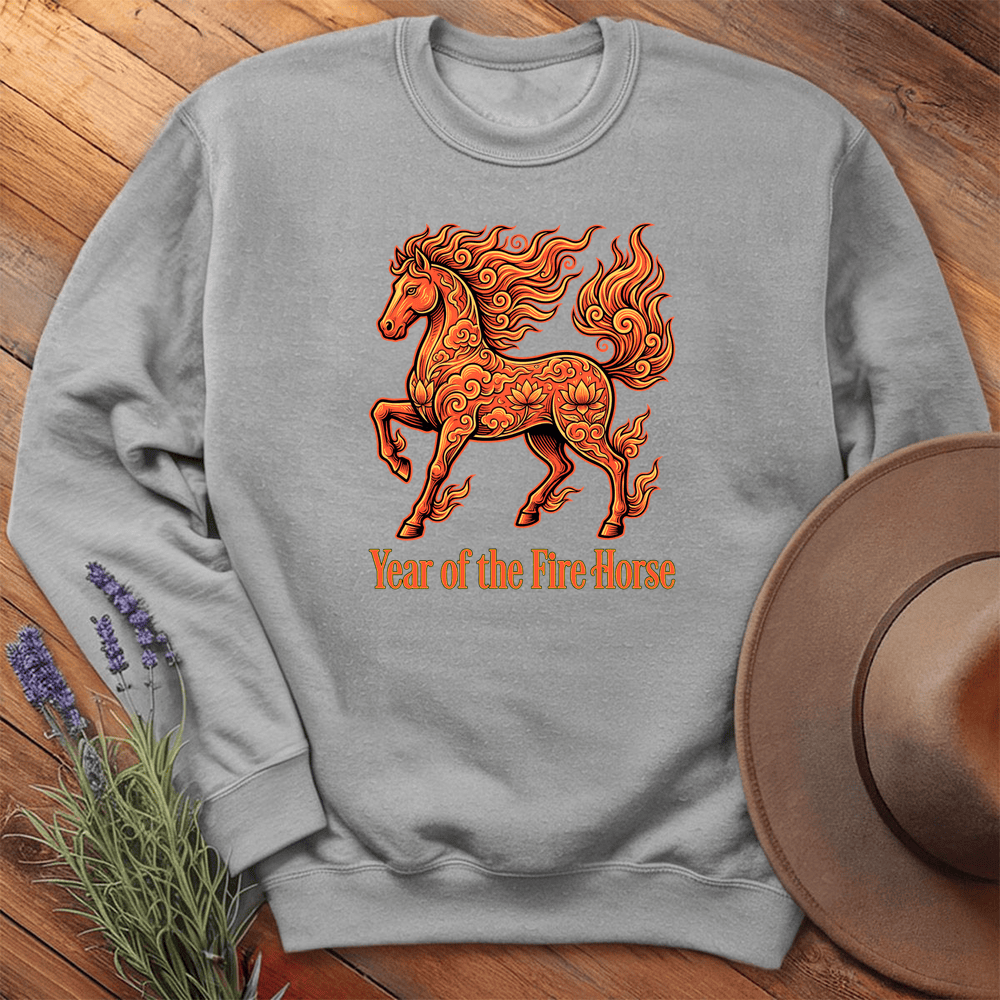 Year Of The Fire Horse 10 - Sweatshirt - Sport Grey