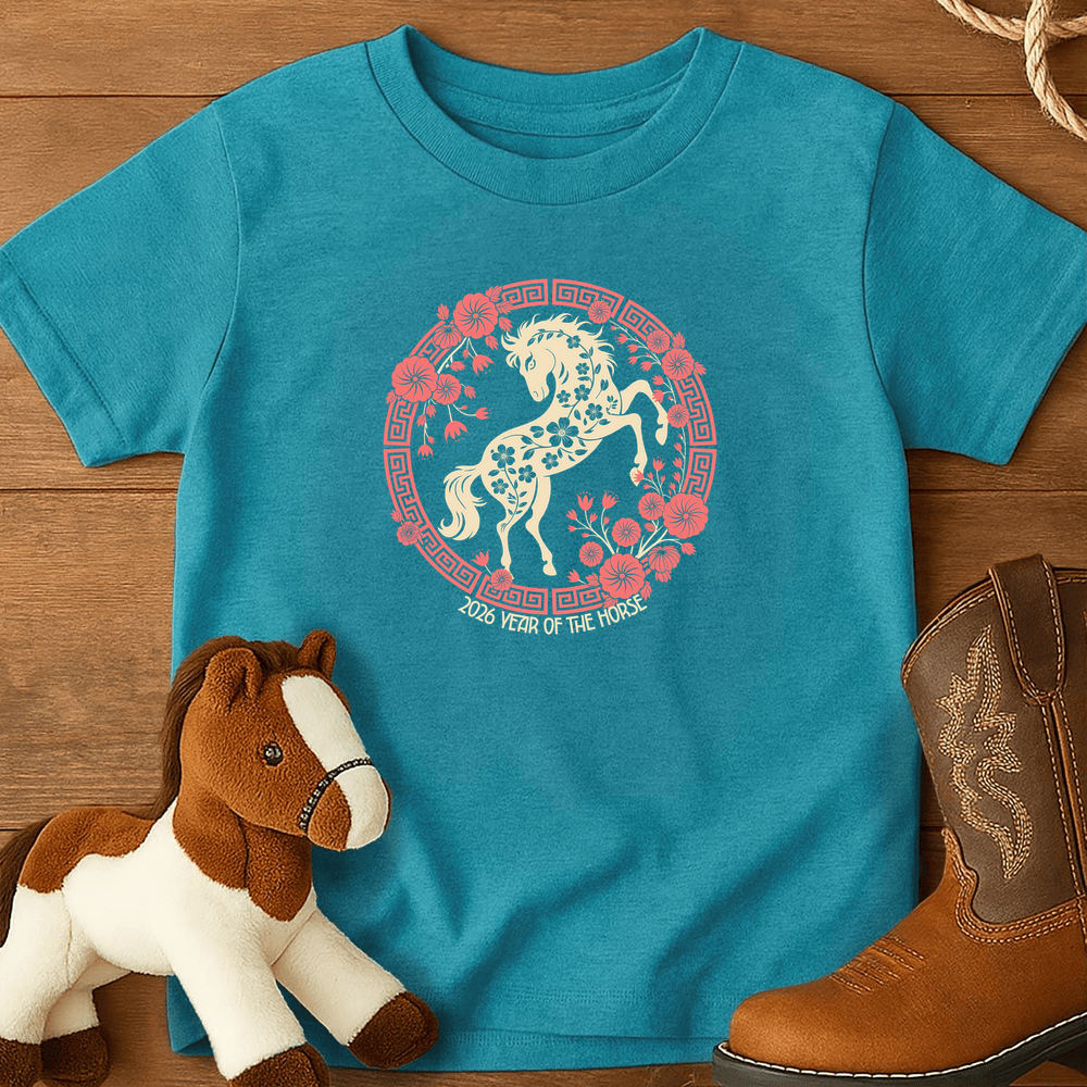 Year Of The Horse 9 - Youth Shirt - Tropical Blue