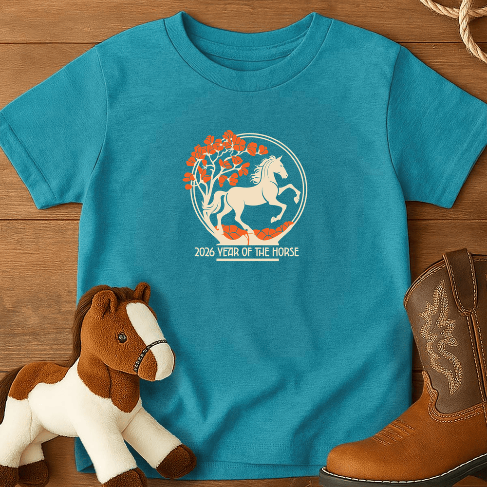 Year Of The Horse 8 - Youth Shirt - Tropical Blue