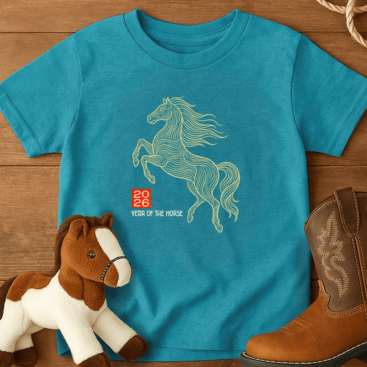 Year Of The Horse 7 - Youth Shirt - Tropical Blue