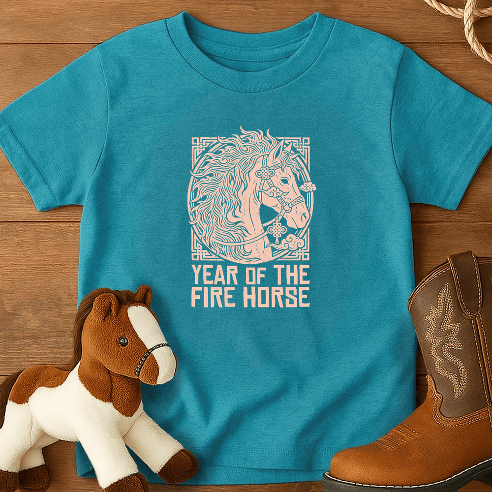 Year Of The Fire Horse 11 - Youth Shirt - Tropical Blue