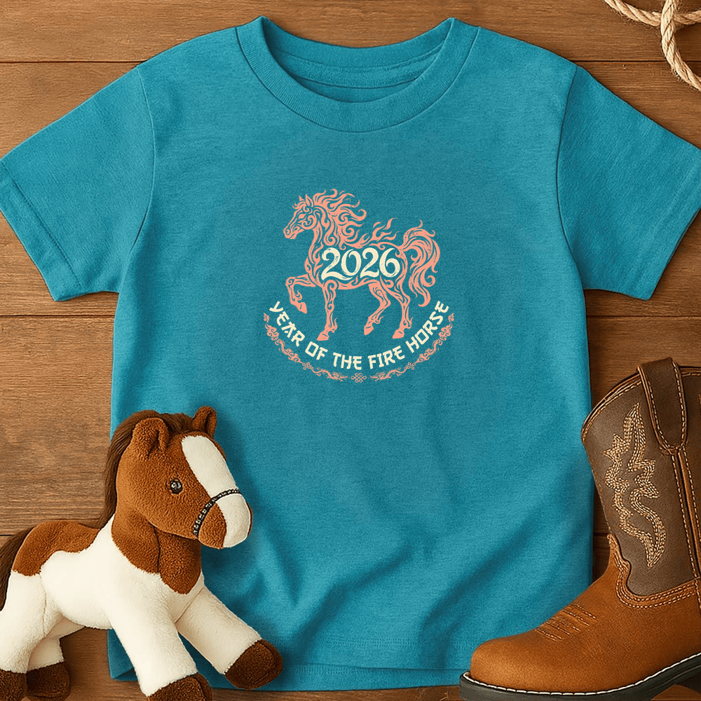 Year Of The Fire Horse 4 - Youth Shirt - Tropical Blue