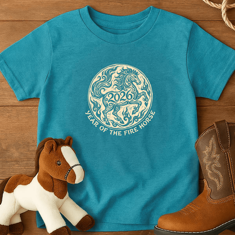 Year Of The Fire Horse 2 - Youth Shirt - Tropical Blue