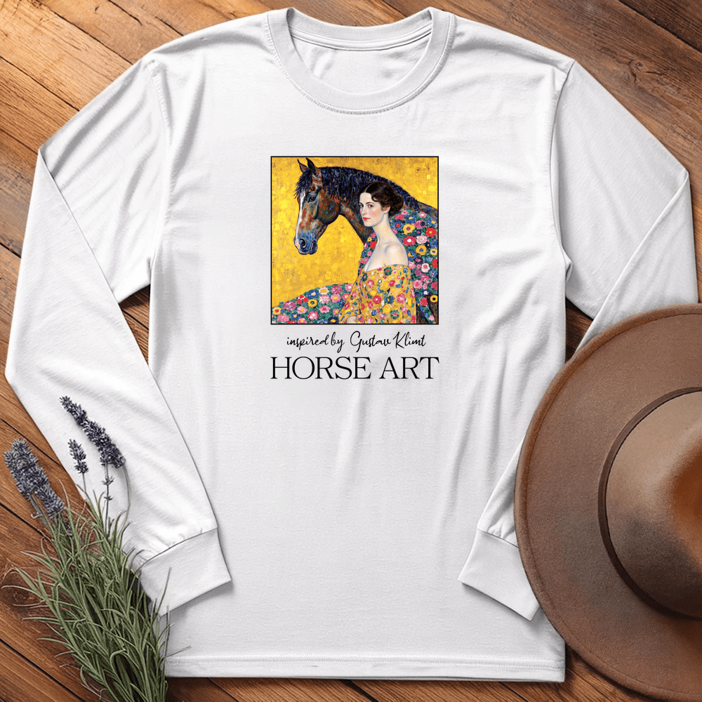 Horse Art Klimt - Long Sleeves - White
