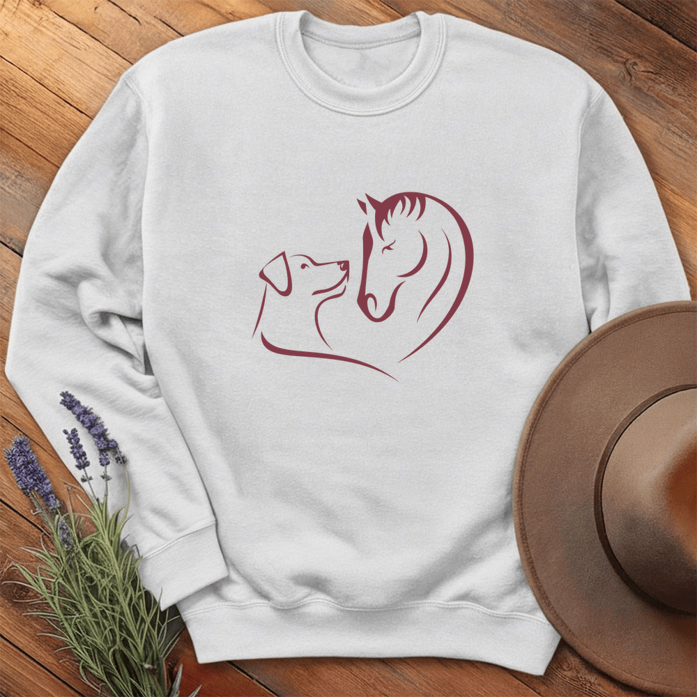 Horse & Dog Love - Sweatshirt - White